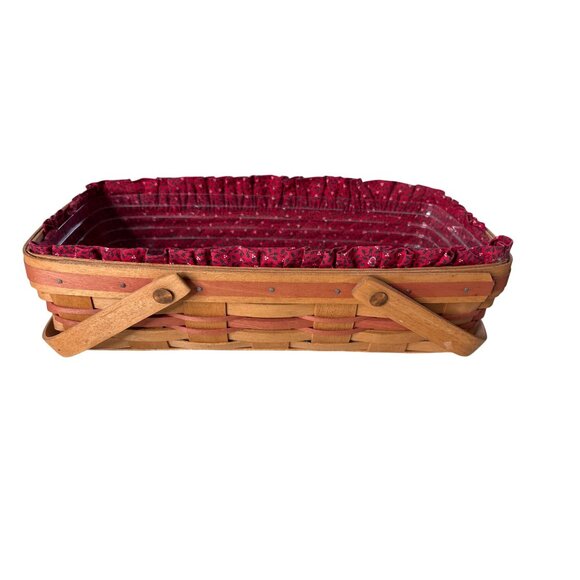 Vintage 1991 Longaberger Rectangle Basket with Double Swing Handles - Picture 2 of 13